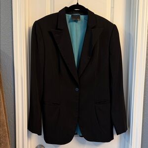 Fendi Black Blazer with Teal Lining